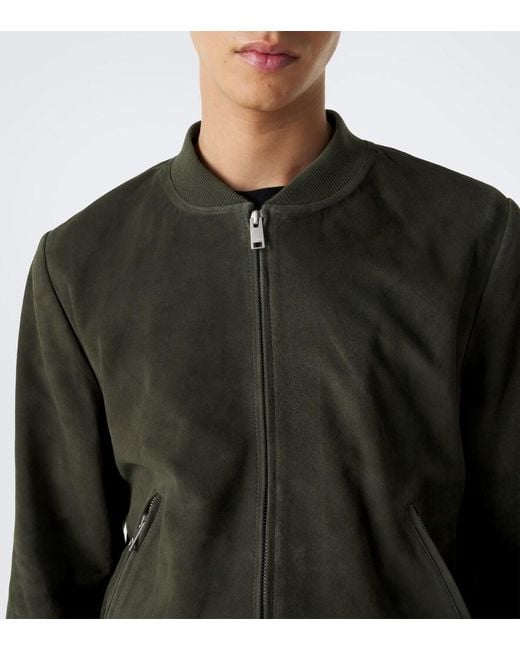 Arma Green Didier Suede Bomber Jacket for men