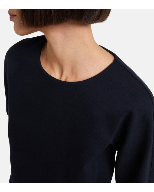 Max Mara Blue Girello Wool And Cotton-Blend Top