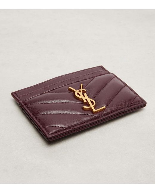 Saint Laurent Purple Cassandre Leather Card Case