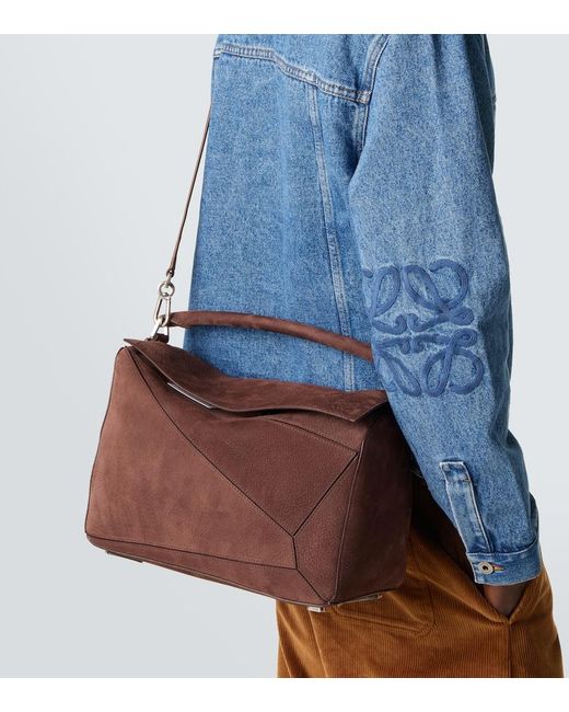 Borsa Puzzle Large di Loewe in Brown da Uomo