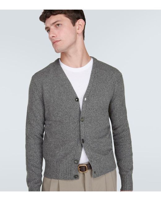 Cardigan de cachemir y lana AMI de hombre de color Gray