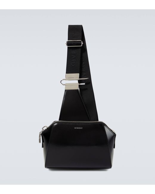 Givenchy Black Small Antigona Leather Crossbody Bag for men