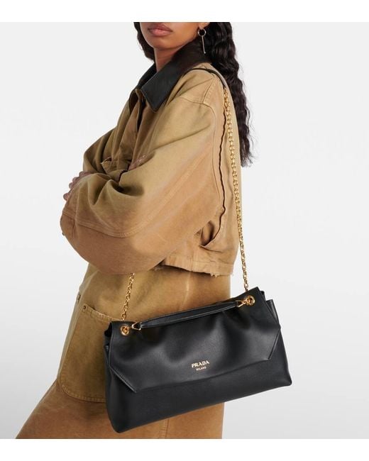 Prada Black Medium Leather Shoulder Bag