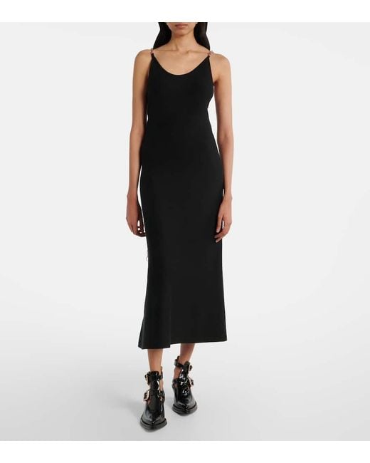Gabriela Hearst Black Adeona Chain-Detail Silk Maxi Dress