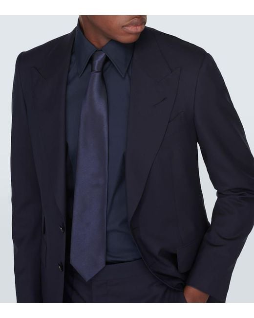 Tom Ford Blue Silk Twill Tie for men