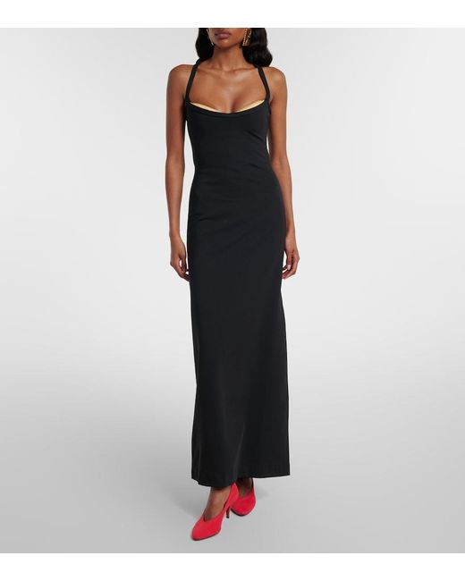 Versace Black Jersey Bustier Gown