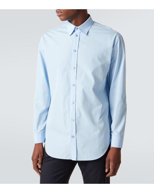 Balenciaga Blue Cotton Poplin Shirt for men