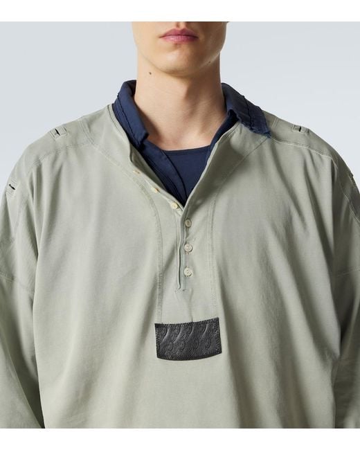 Kiko Kostadinov Green Sargo Cotton Henley Shirt for men