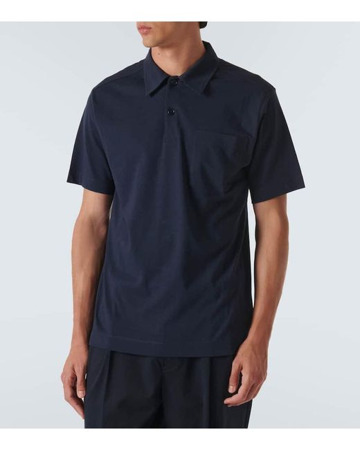 Dries Van Noten Polohemd Aus Baumwoll-Jersey in Blue für Herren