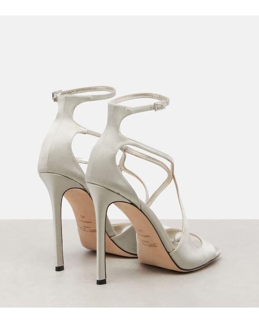 Jimmy Choo White Sandalen Azia 110 Aus Satin