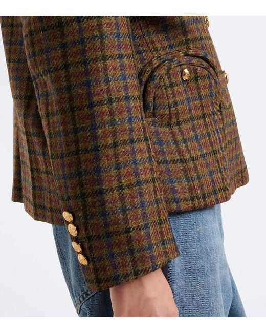 Blazé Milano Brown Amandira Shelley Checked Virgin Wool Blazer