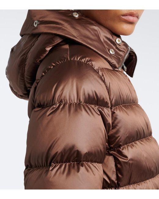 Moncler Brown Shearling-Trimmed Down Coat