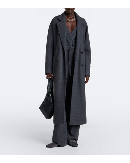 Max Mara Black Cashmere Wrap Coat