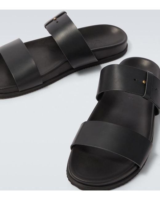 Ancient Greek Sandals Black Kimon Leather Sandals for men