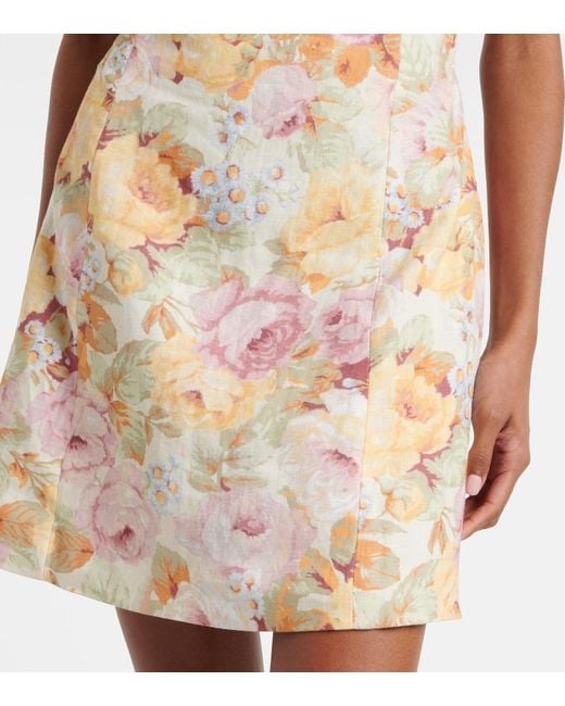 Faithfull The Brand Multicolor Sofia Floral Linen Minidress