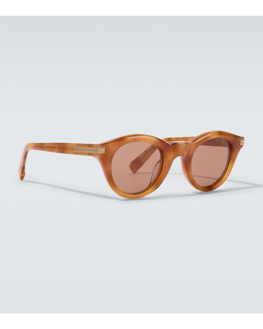 Zegna Brown Round Sunglasses for men