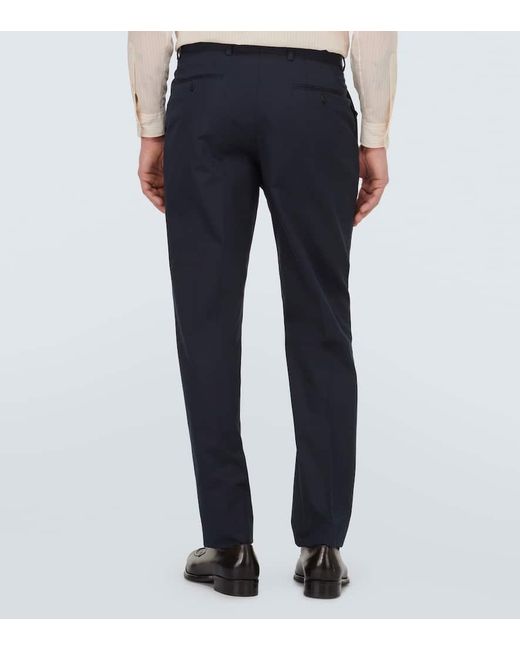 Pantaloni chino Elba in gabardine di cotone di Brioni in Blue da Uomo