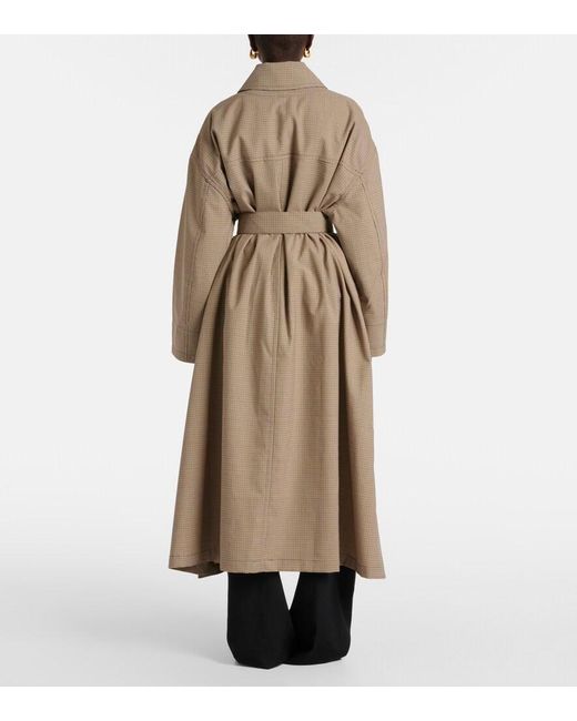 Co. Natural Checked Wool-Blend Trench At