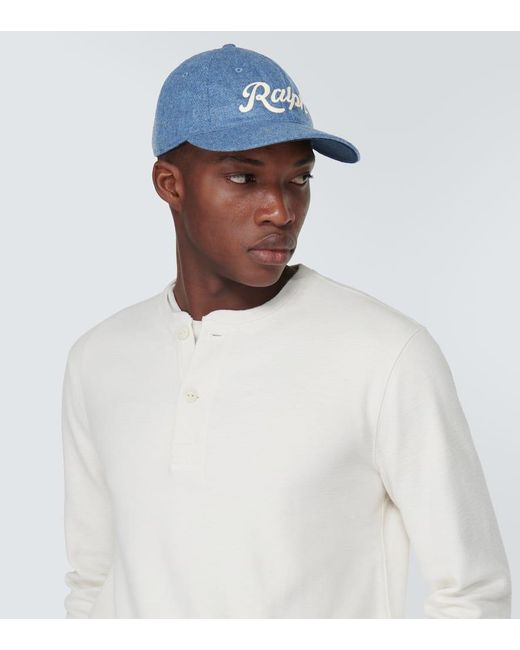 Cappello da baseball con pelle di Polo Ralph Lauren in Blue da Uomo