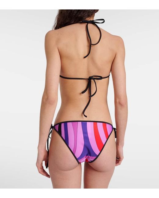 Emilio Pucci Purple Bedrucktes Bikini-Oberteil