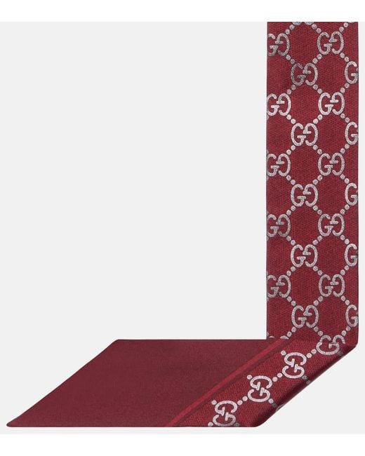 Gucci Red Tuch Gg Aus Seiden-Twill