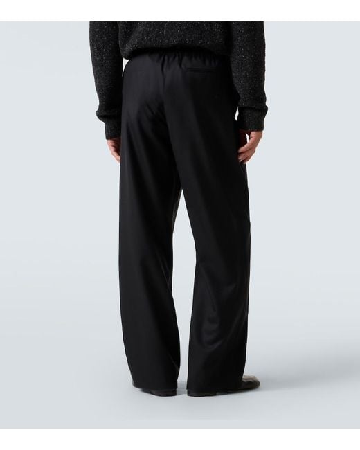 The Row Black Xon Virgin Wool Wide-Leg Pants for men