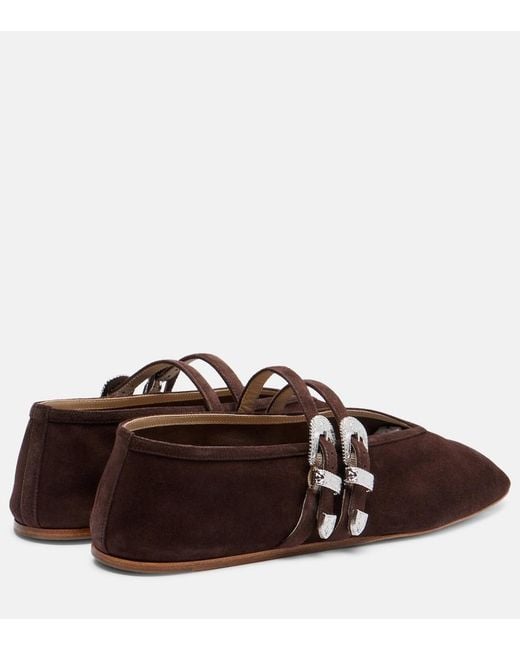 Le Monde Beryl Brown Claudia Suede Ballet Flats