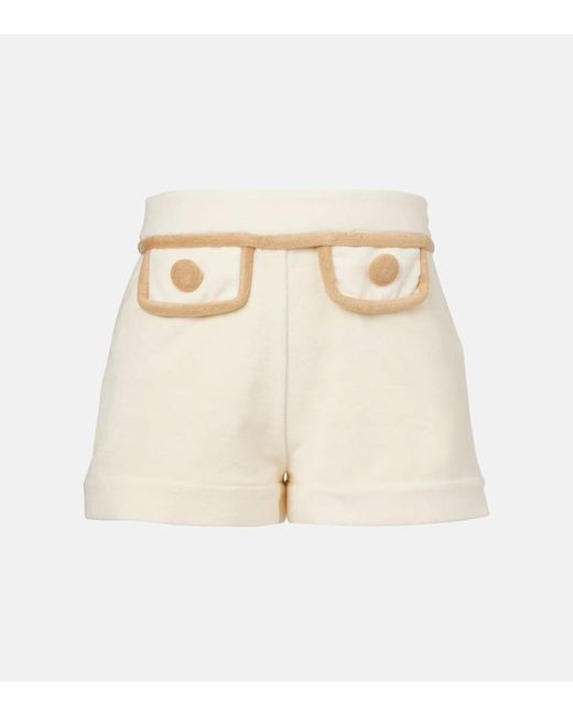 Shorts De Felpa En Mezcla De Algodon Adriana Degreas de color Natural