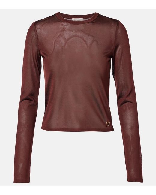 Saint Laurent Red Semi-Sheer Sweater