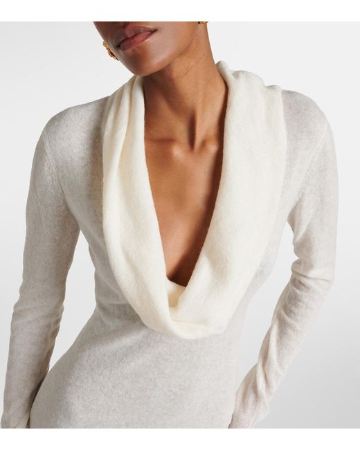 Magda Butrym White Alpaca-Blend Knitted Maxi Dress