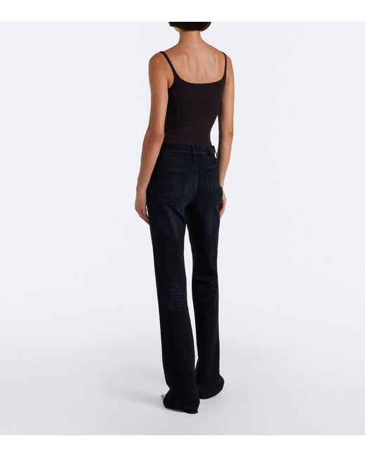 Gucci Black Mid-Rise Flared Jeans