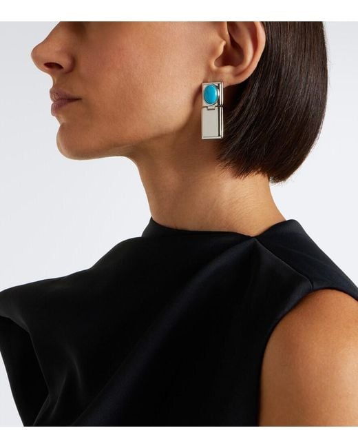 DEHANCHE Blue Embellished Pendant Earrings