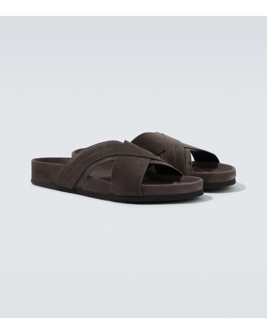 Tom Ford Brown Suede Slides for men