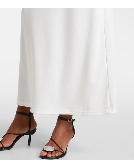 Christopher Esber White Verzierte Robe Mineral Stone Aus Jersey