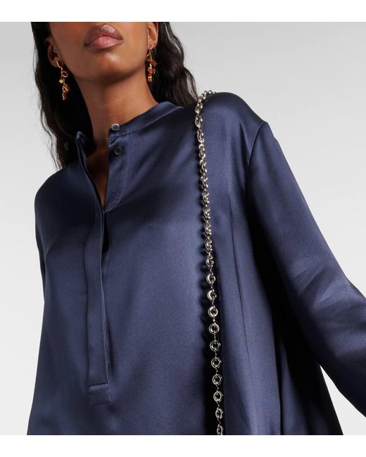 Loewe Chain Shirt Dress In Silk in Blue | Lyst