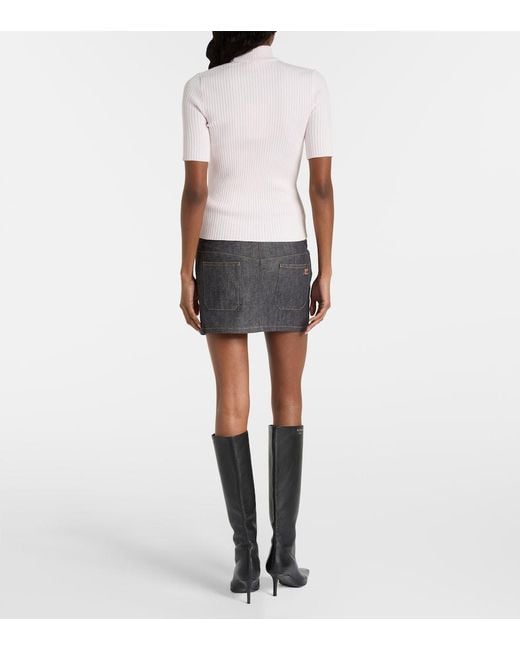 Courreges White Reedition Ribbed-Knit Top
