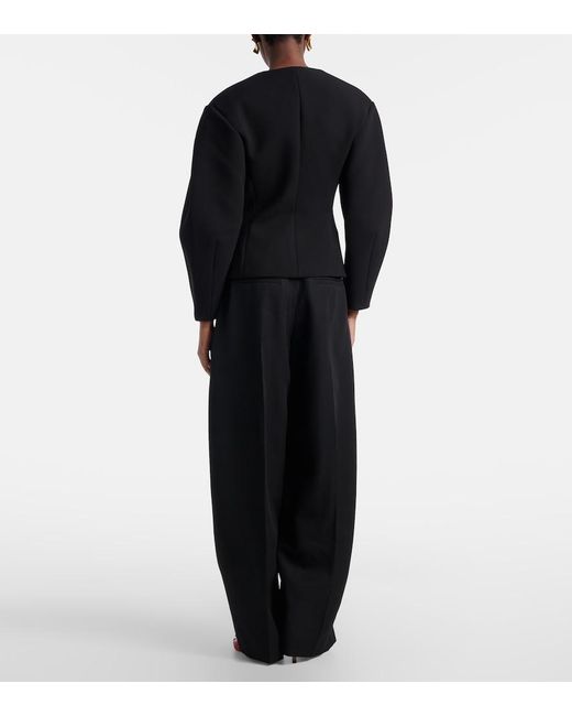 Jacquemus Black Virgin Wool Wide-Leg Pants