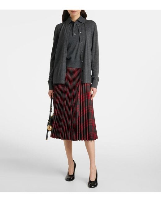 Burberry Gray Wool Polo Shirt