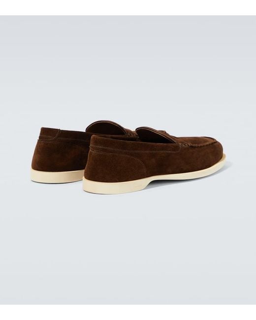 John Lobb Loafers Pace Aus Veloursleder in Brown für Herren