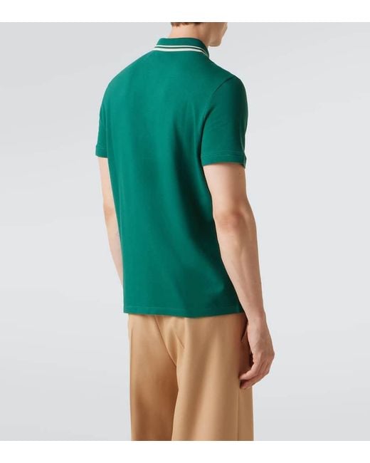 Valentino Green Vlogo Cotton Pique Polo Shirt for men