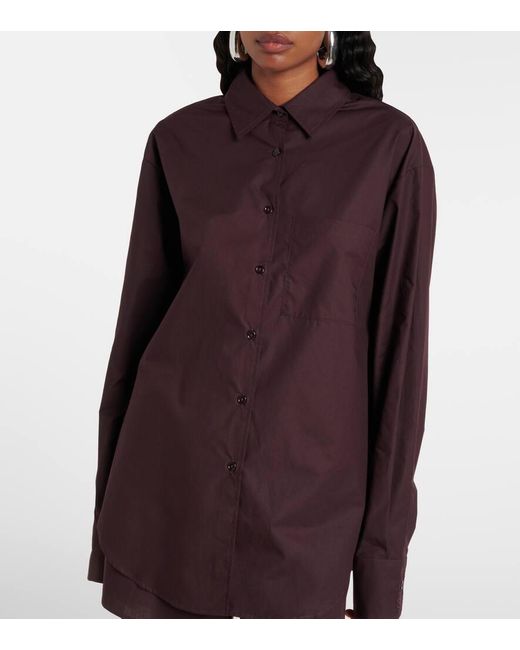 Frankie Shop Purple Hemd Lui Aus Baumwollpopeline