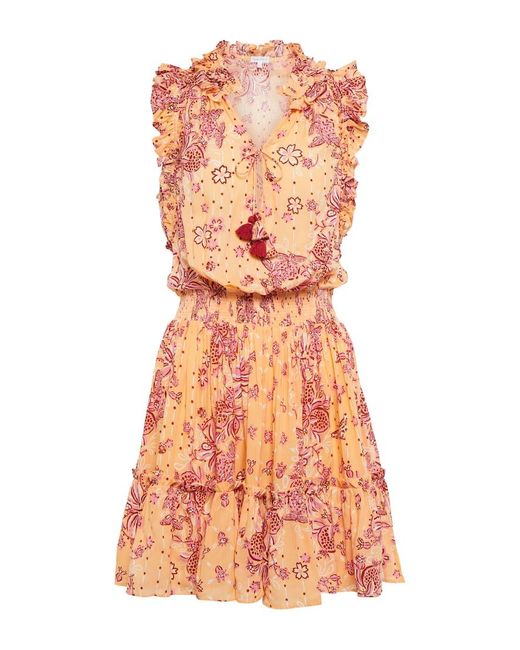 Poupette Orange Bedrucktes Minikleid Triny