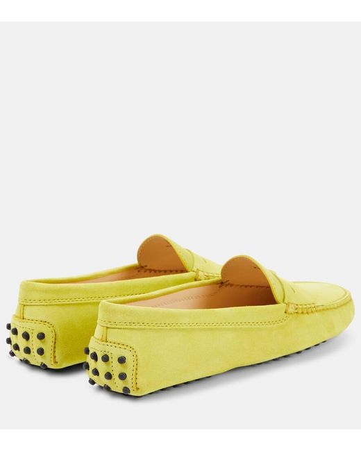 Tod's Yellow Gommino Suede Moccasins
