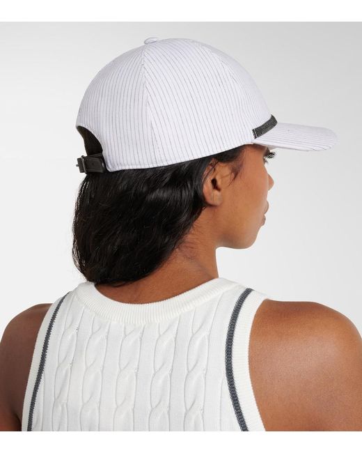 Brunello Cucinelli White Linen And Cotton Baseball Cap