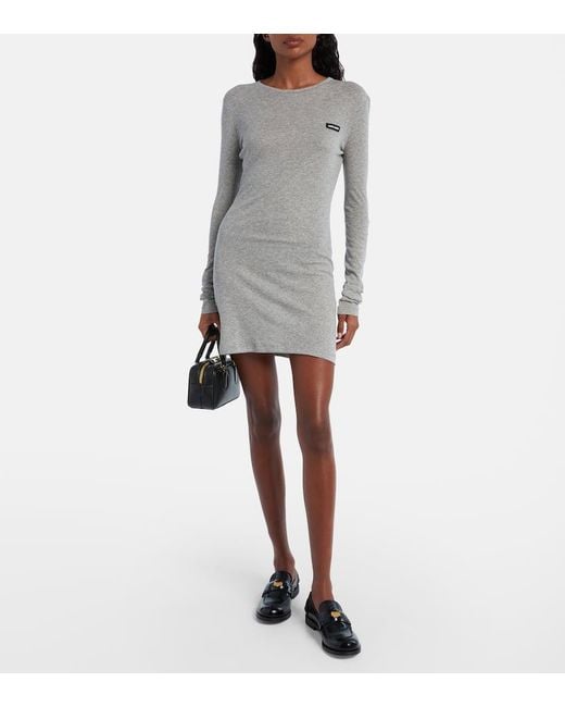 Abito Corto di Miu Miu in Gray