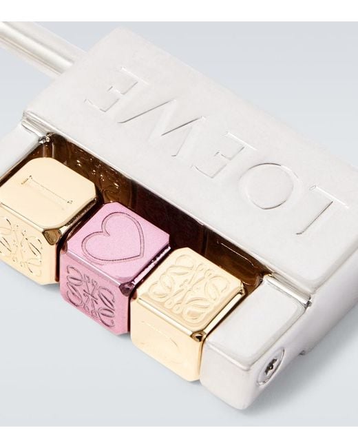 Loewe White Padlock Anagram Bag Charm for men