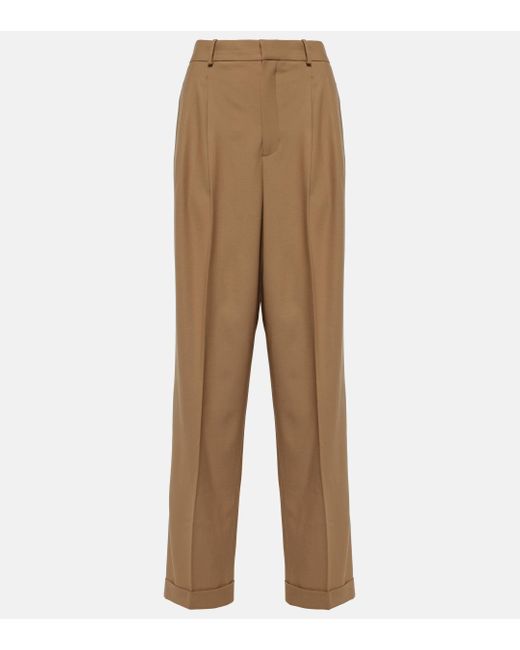 Pantalon ample en laine melangee Polo Ralph Lauren en coloris Natural