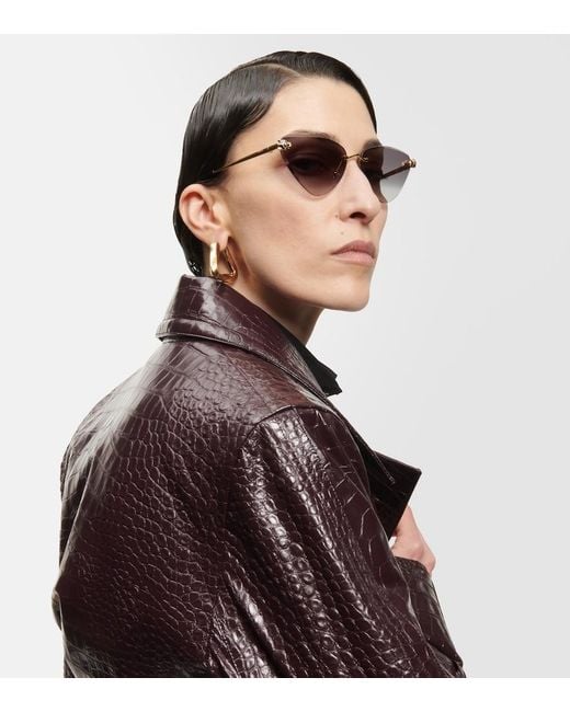 Cartier Metallic Cat-Eye Sunglasses