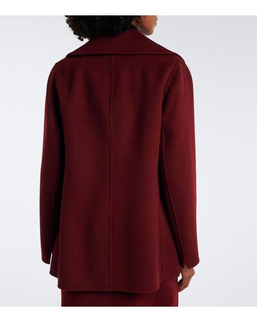 Max Mara Purple Virgin Wool Peacoat