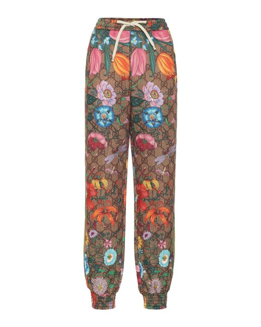 Gucci Multicolor Gg Supreme & Flora Print Trackpants